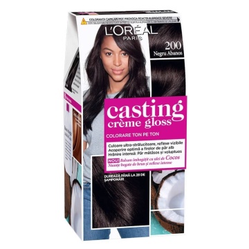 Vopsea de par semi-permanenta fara amoniac L'Oreal Paris Casting Creme Gloss 200 Negru Abanos