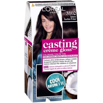 Vopsea de par semi-permanenta fara amoniac L'Oreal Paris Casting Creme Gloss 3102 Saten Inchis Polar