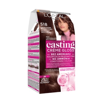 Vopsea de par semi-permanenta fara amoniac L'Oreal Paris Casting Creme Gloss 518 Hazelnut Mochaccino