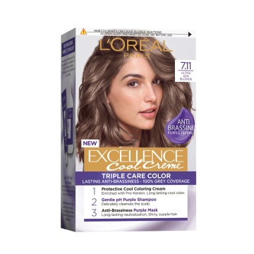 Vopsea permanenta de par cu amoniac L'Oreal Paris Excellence Creme Ash 7,11 Blonde
