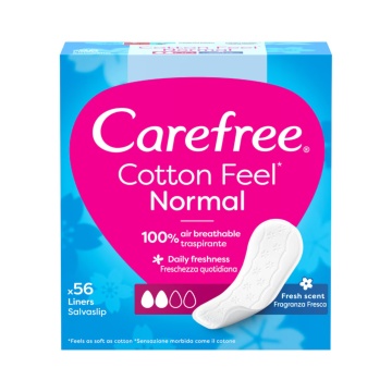 Absobante zilnice Carefree Panty Cotton Fresh, 56 bucati [4877]