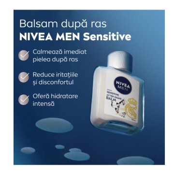 Balsam after shave pentru ten sensibil editie cu Real Madrid, 100 ml, Nivea Men [6793] - Img 2