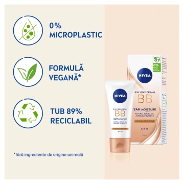 Cremă BB Cream cu minerale nuanța medium SPF15, 50 ml, Nivea 7481 - Img 5