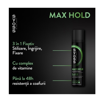 Fixativ Max Hold pentru fixare foarte puternica, Syoss, 300 ml 9956 - Img 2