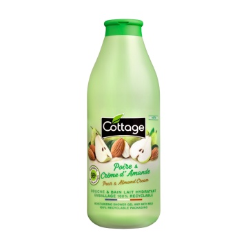 Gel de dus si lapte de baie cu aroma de pere si migdale Cottage, 750 ml [9220]