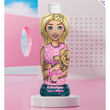 Gel de dus si sampon 2 in 1 Air-Val Barbie 1D Figurina pentru copii, 400 ml [5202] - Img 2