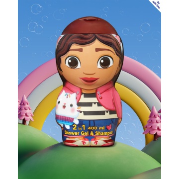 Gel de dus si sampon 2 in 1 Air-Val Gabby'S Dollhouse 2D Figurina pentru copii, 400 ml [4885] - Img 2