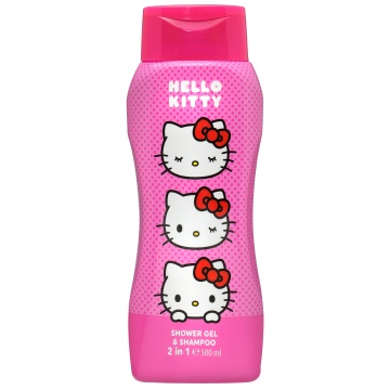 Gel de dus si sampon 2 in 1 Air-Val Hello Kitty pentru copii, 500 ml [4489]