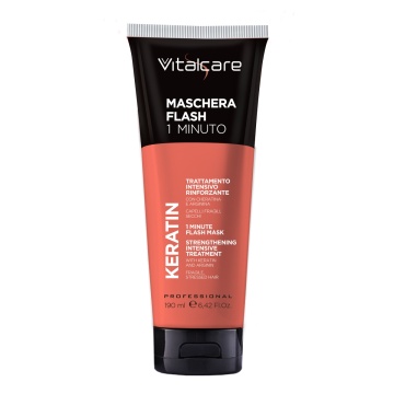 Masca pentru par fragil Vitalcare Keratin Flash Action 1Min, 190 ml [5908]