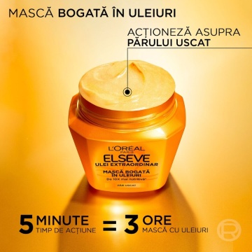 Masca pentru par uscat cu ulei extraordinar Elseve, 300 ml [7933] - Img 2