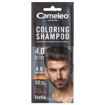 Sampon nuantator la plic pentru barbati Cameleo Brown 4,0, 15 ml [7171]