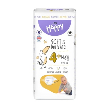 Scutece Happy New Baby Nr,4 +, Maxi + pentru copii, x56 [5483]
