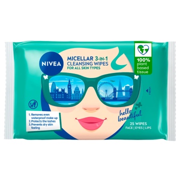 Servetele demachiante Micellar 3in1 pentru toate tipurile de ten Editie Limitata, 25 bucati, Nivea 0486