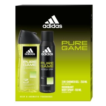 Set cadou Adidas Pure Game cu gel de dus 250 ml si deodorant 150 ml XS25 [2683/6098]