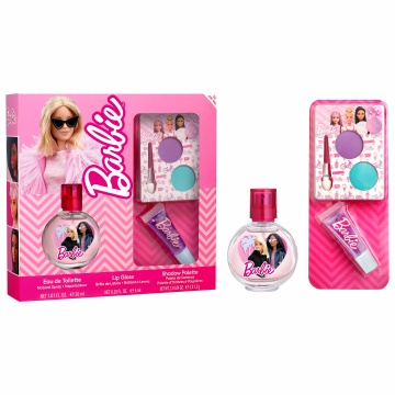 Set cadou Air-Val Barbie cu luciu de buze, fard de ochi pentru copii si apa de toaleta 30 ml [4243]