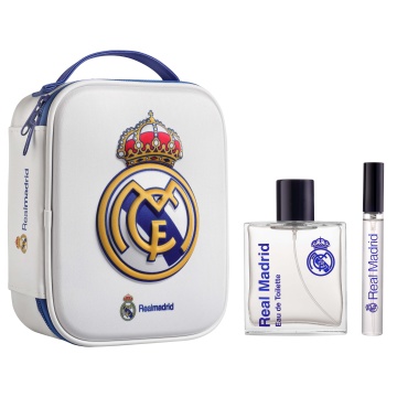 Set cadou borsetă cu fermoar Real Madrid 3D, apă de toaletă 100 ml și parfum 10 ml [5463]