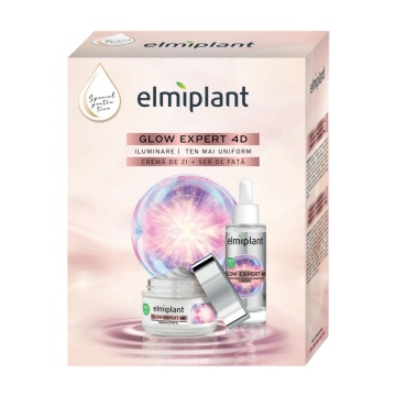 Set cadou Elmiplant crema Zi Glow Expert 4D si ser de fata 30 ml, XS25 [9930]