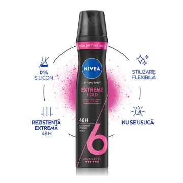 Spray fixativ Extreme Hold, 250ml, Nivea 2830 - Img 3