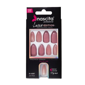 Unghii False Nascita Luxe Edition Almond Rose, 24 bucati[1471]