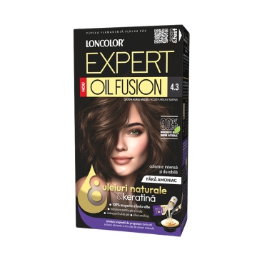 Vopsea de par duo Loncolor Expert Oil Fusion 4,3 Saten auriu mediu