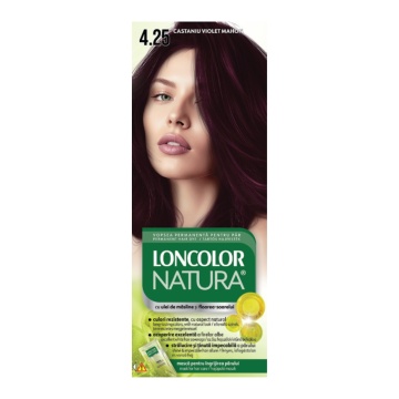 Vopsea de par Loncolor Natura 4,25 Castaniu Violet Mahon