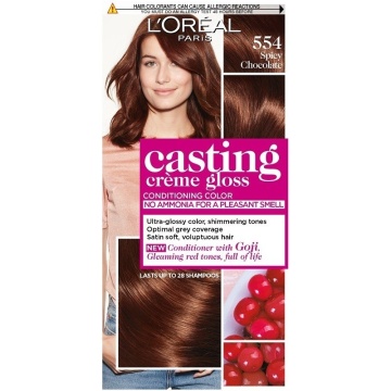 Vopsea de par semi-permanenta fara amoniac L'Oreal Paris Casting Creme Gloss 554 Ciocolata Cu Chilli