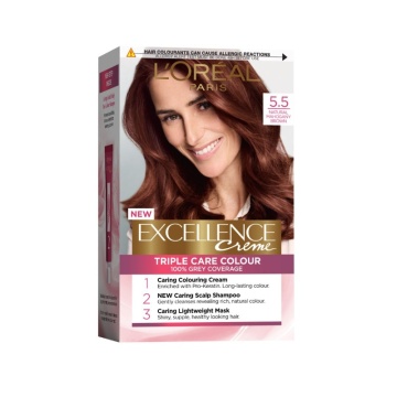 Vopsea permanenta de par cu amoniac L'Oreal Paris Excellence Creme 5,5 Saten Deschis Acaju