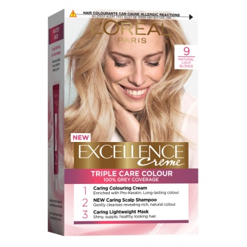 Vopsea permanenta de par cu amoniac L'Oreal Paris Excellence Creme 9 Blond Foarte Deschis