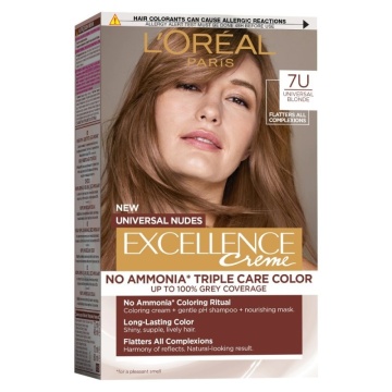 Vopsea permanenta de par cu amoniac L'Oreal Paris Excellence Creme Nud 7U Blond Universal