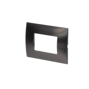 Cover plate, 3 modules, METAL BLACK sati - Img 2