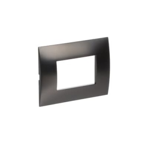 Cover plate, 3 modules, METAL BLACK sati - Img 3
