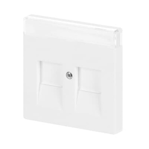 Cover plate with labelling field Modular Jack 2 gang studio white matt - Platform 63 - Img 2