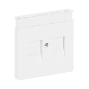 Cover plate with labelling field Modular Jack 2 gang studio white matt - Platform 63 - Img 3