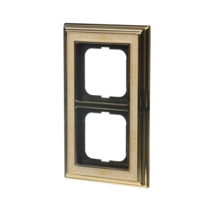 Dvostruki ram BD polished brass decor ivory white - Img 2