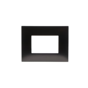 Cover plate, 3 modules, METAL BLACK sati