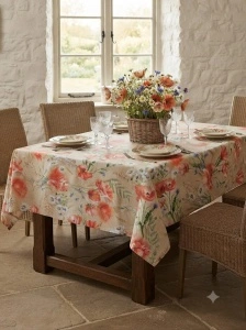 Față de Masă Decor Flori de Câmp - 100x150 cm