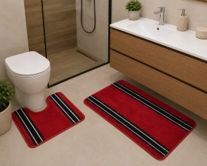 Set de 2 covorașe de baie-roșu