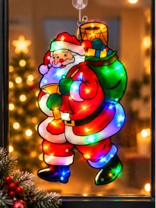 Moș Crăciun cu LED multicolor