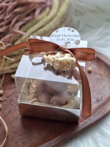 Mărturie botez din săpun - ursuleţ maro în cutiuţă -model 2 - Img 3