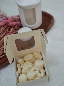 Set cadou recipient ceramic handmade pentru topit wax melts-uri - culoare albă - Img 4