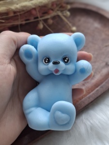 Mărturie botez din săpun - ursuleţ bleu în cutiuţă -model 2 - Img 5
