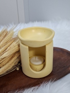 Set cadou recipient ceramic handmade pentru topit wax melts-uri - culoare galbenă - Img 3