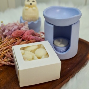 Set cadou recipient ceramic handmade pentru topit wax melts-uri - culoare bleu