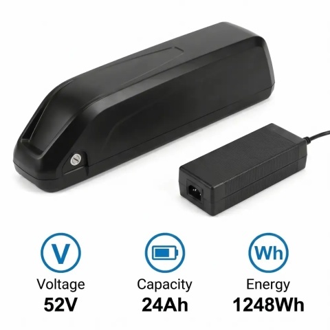 52V 24Ah Downtube E-Bike Battery