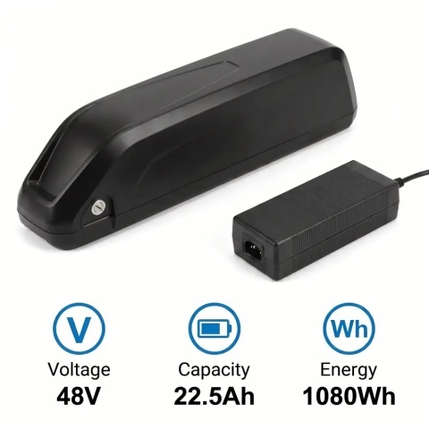48V 22.5Ah Downtube E-Bike Battery - Img 1