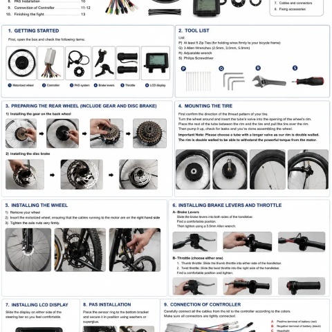 500W Rear Hub Motor E-Bike Conversion Kit MTX - Img 5