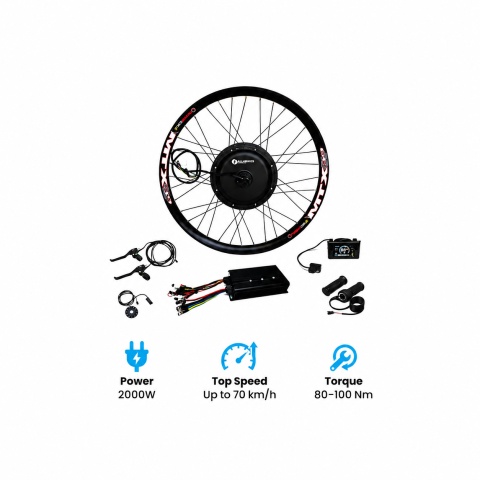 2000W Rear Hub Motor E-Bike Conversion Kit