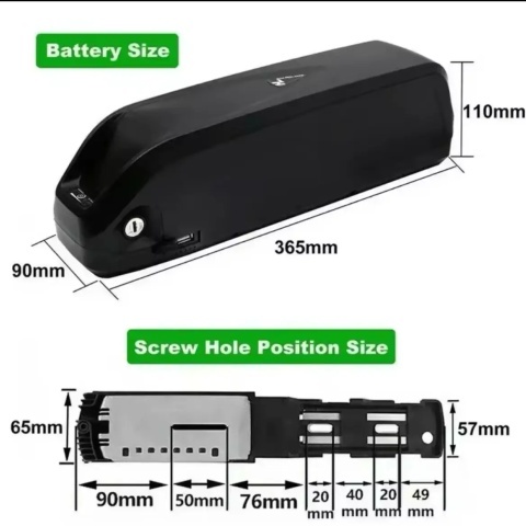 Baterie eBike 48V 17.5Ah tip downtube pentru conversie bicicletă electrică