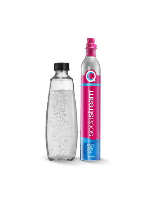 Set butelie CO2 60L + carafa de sticla 1L SodaStream Quick Connect
