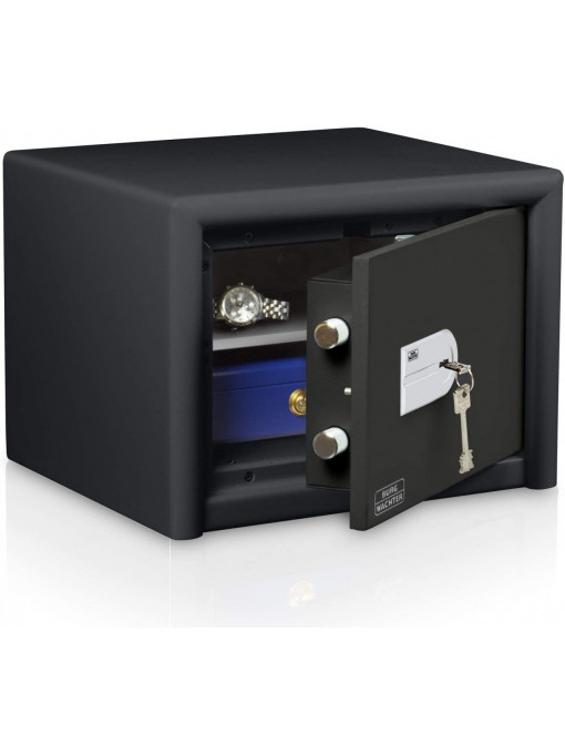 Seif cu cheie Burg Wächter 41180, nivel de securitate S2, protecție împotriva incendiilor LFS 30 P, testat VdS, 15 l, 44 kg, CL 410 K, negru